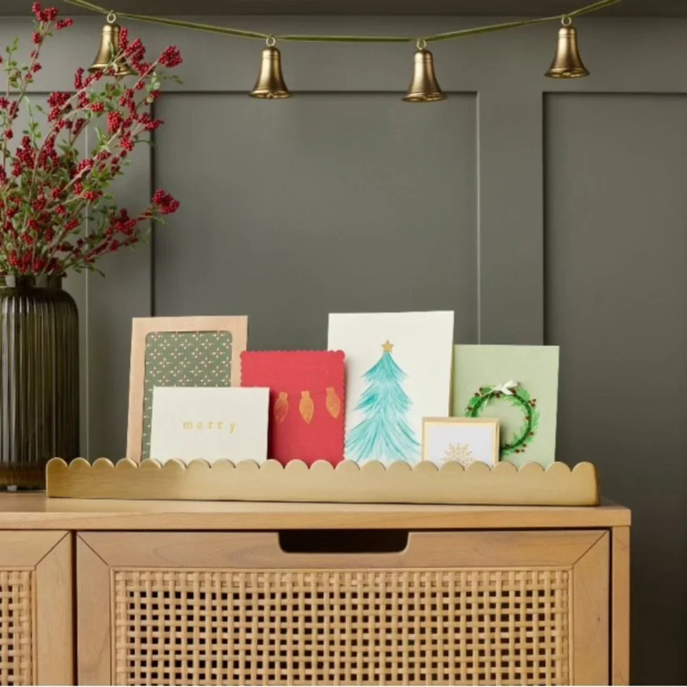 Title 


22" Scalloped Metal Christmas Card Holder - Picture 2 of 6